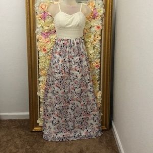 Strap maxi floral print dress